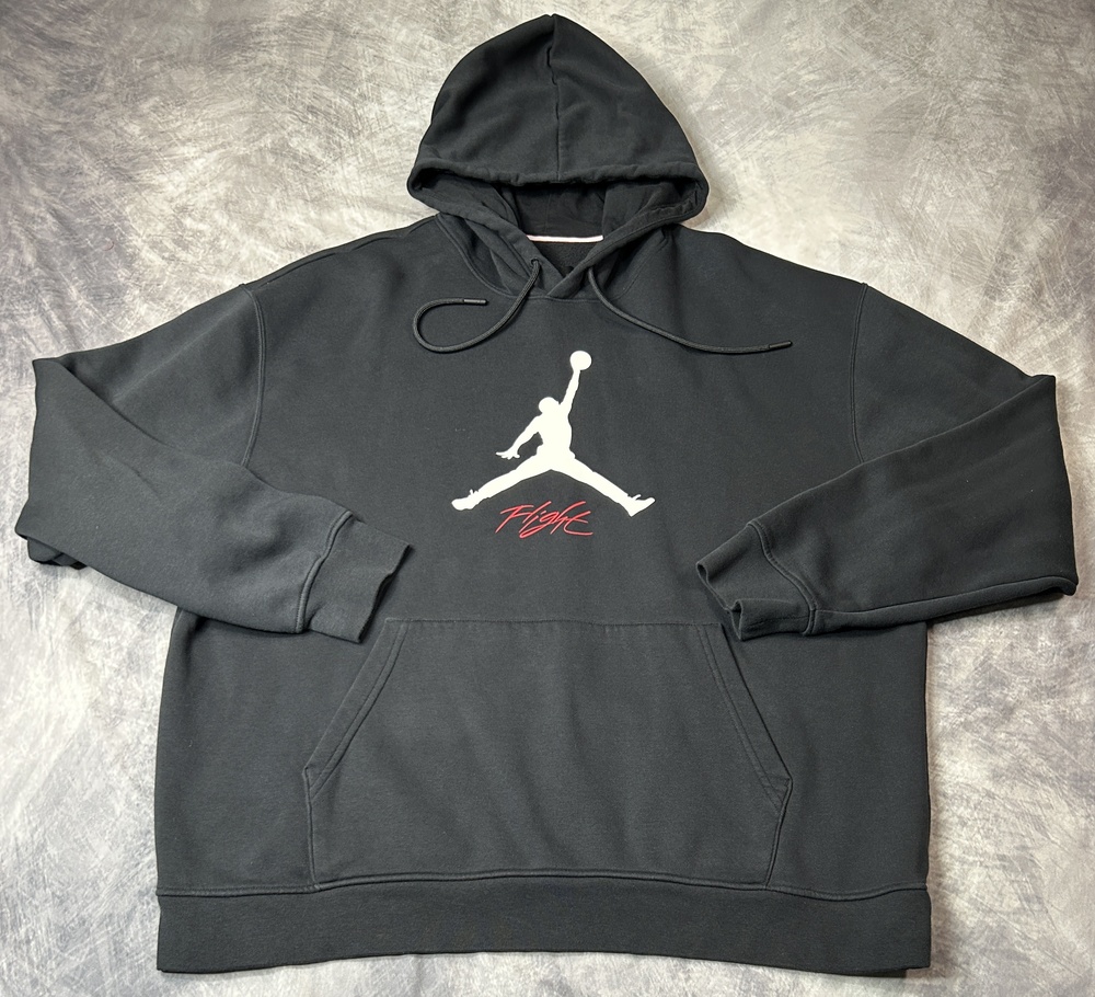 Jordan Hoodie Mens XL Black Flight Jumpman Fleece Pullover Logo FD7545-010